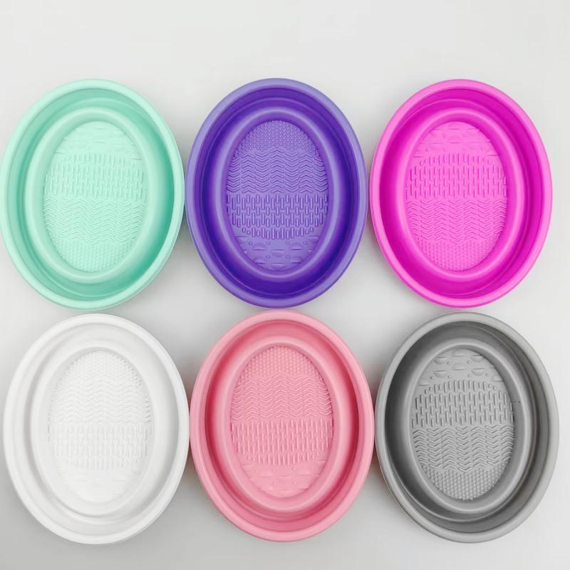 Beauty Makeup Products - Folding Powder Puff Cleaning Bowl Eyeshadow