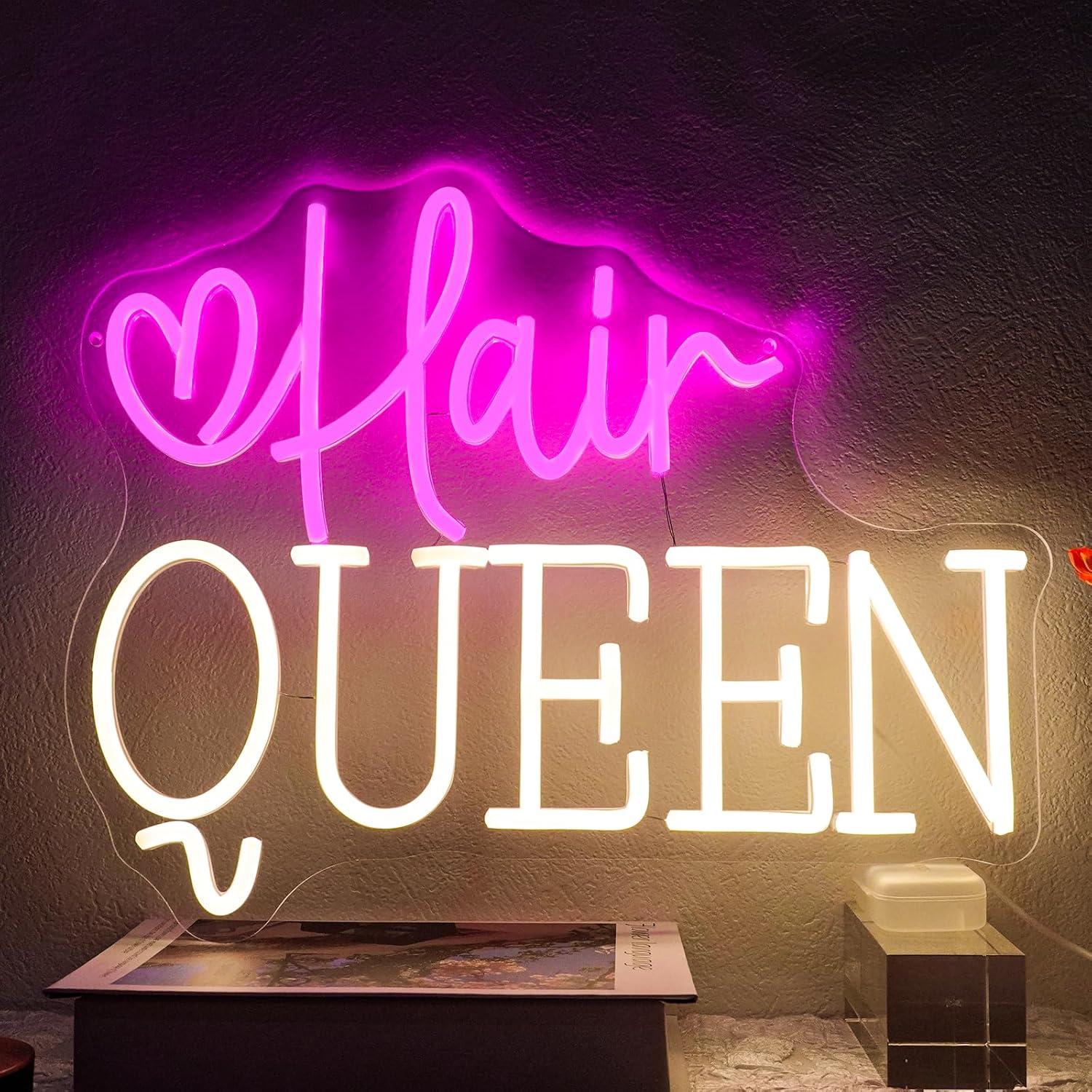 Beauty Makeup Store - Hair Queen Neon Sign Dimmable Barber