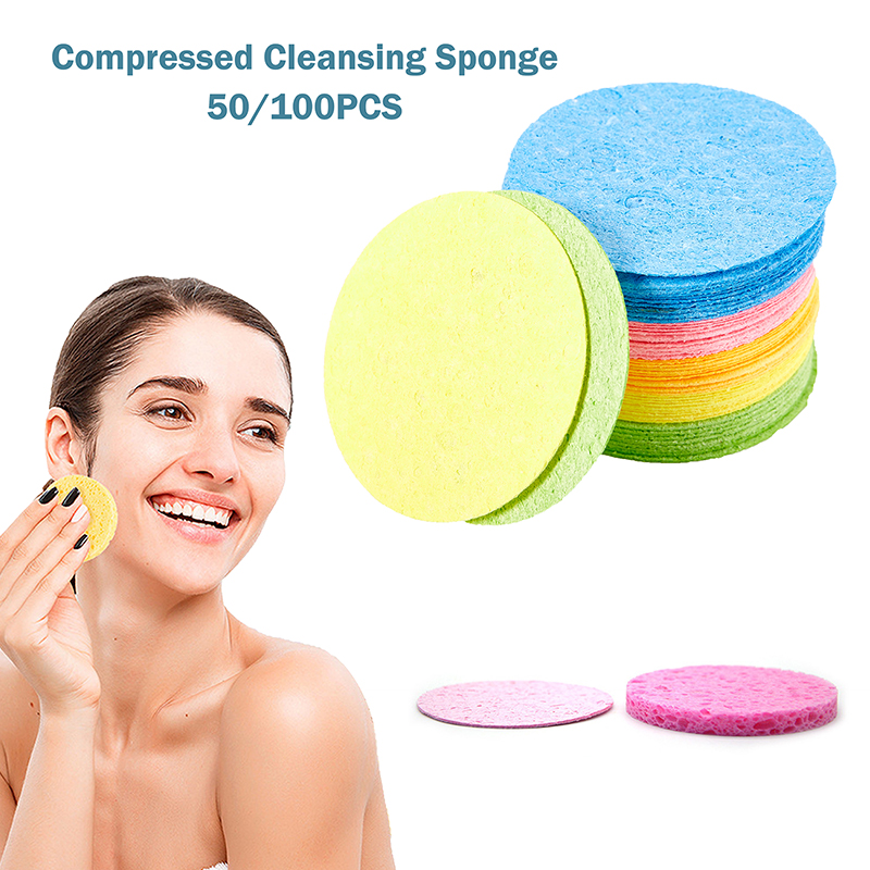 Kiss Beauty Makeup Remover - 50/100Pcs Compressed Natural Cellulose Facial Cleansing