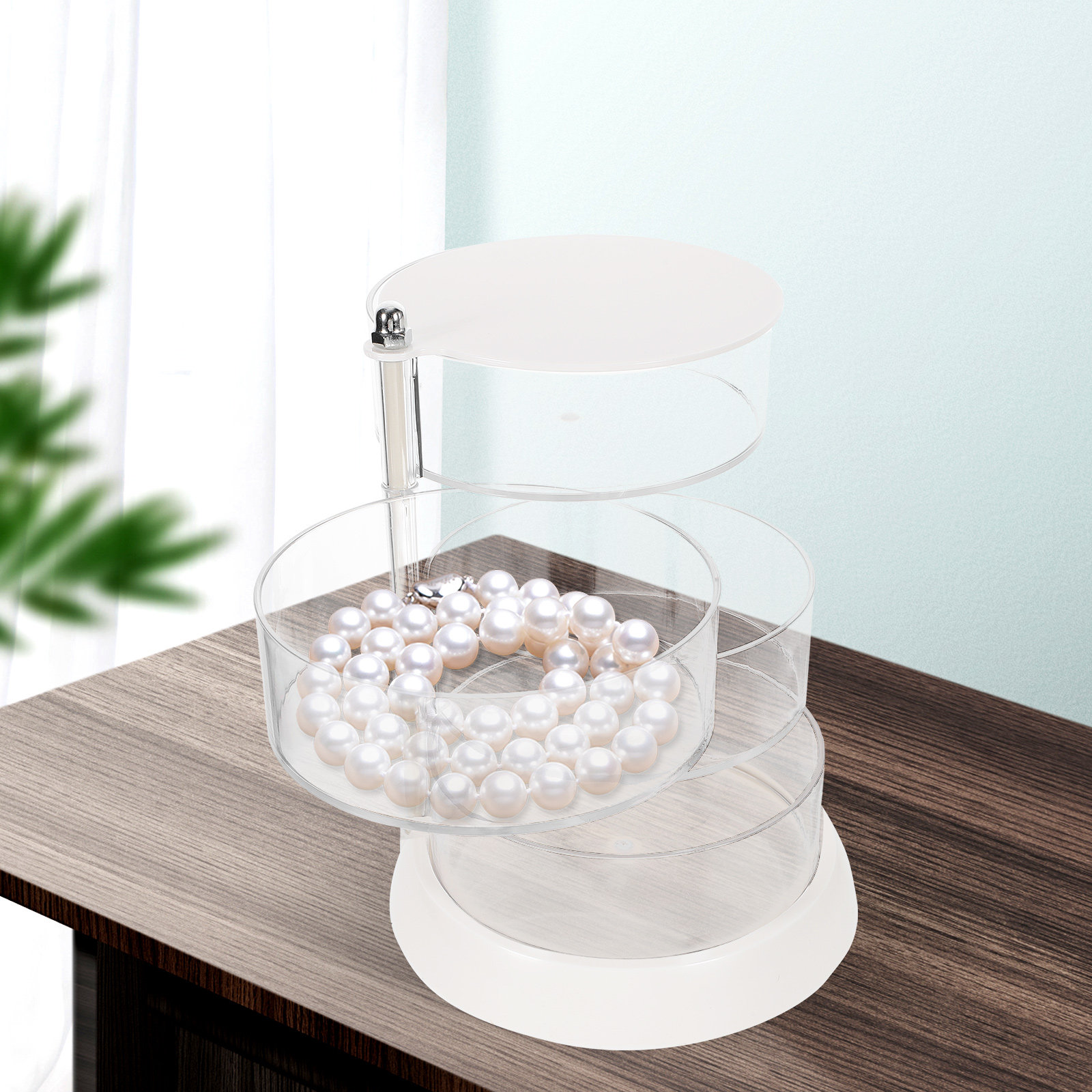 Beauty Makeup Box - 4-Tier Rotating Makeup Organizer Box for