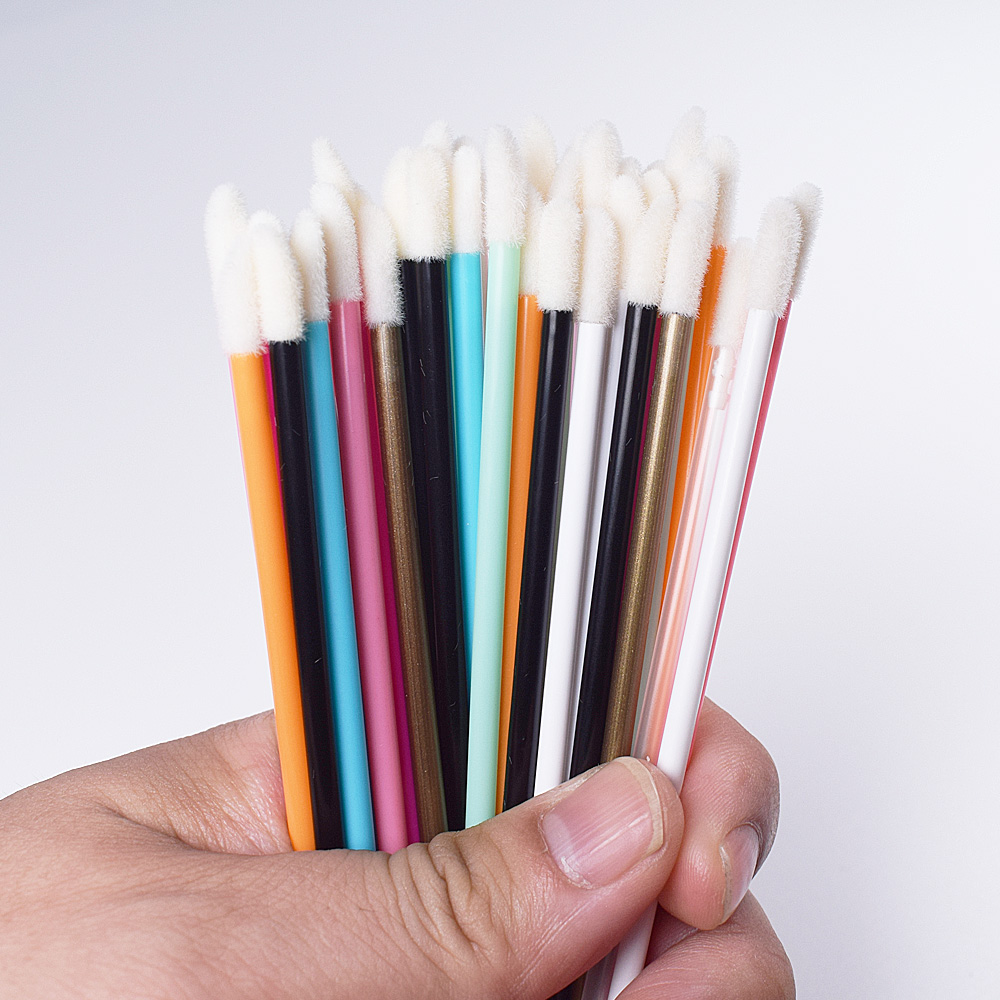 50Pcs Disposable Lip Brush Eye - Blush Brush Kabuki 评论和价格