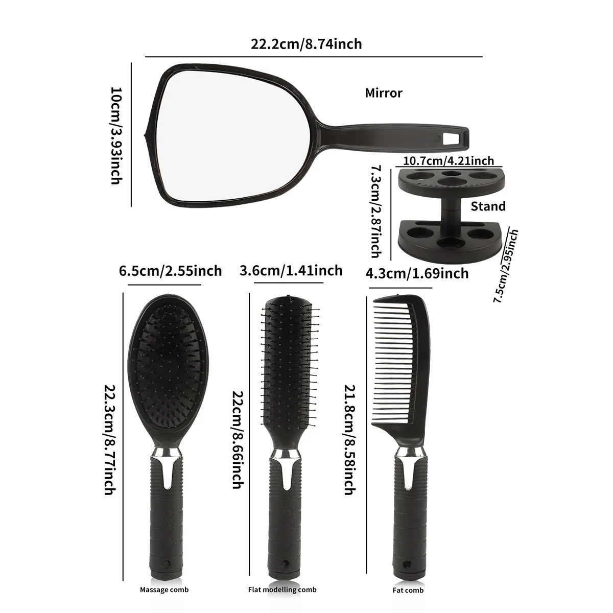 4pcs Hair Styling Set With Mir - Beauty Makeup Background 评论和价格