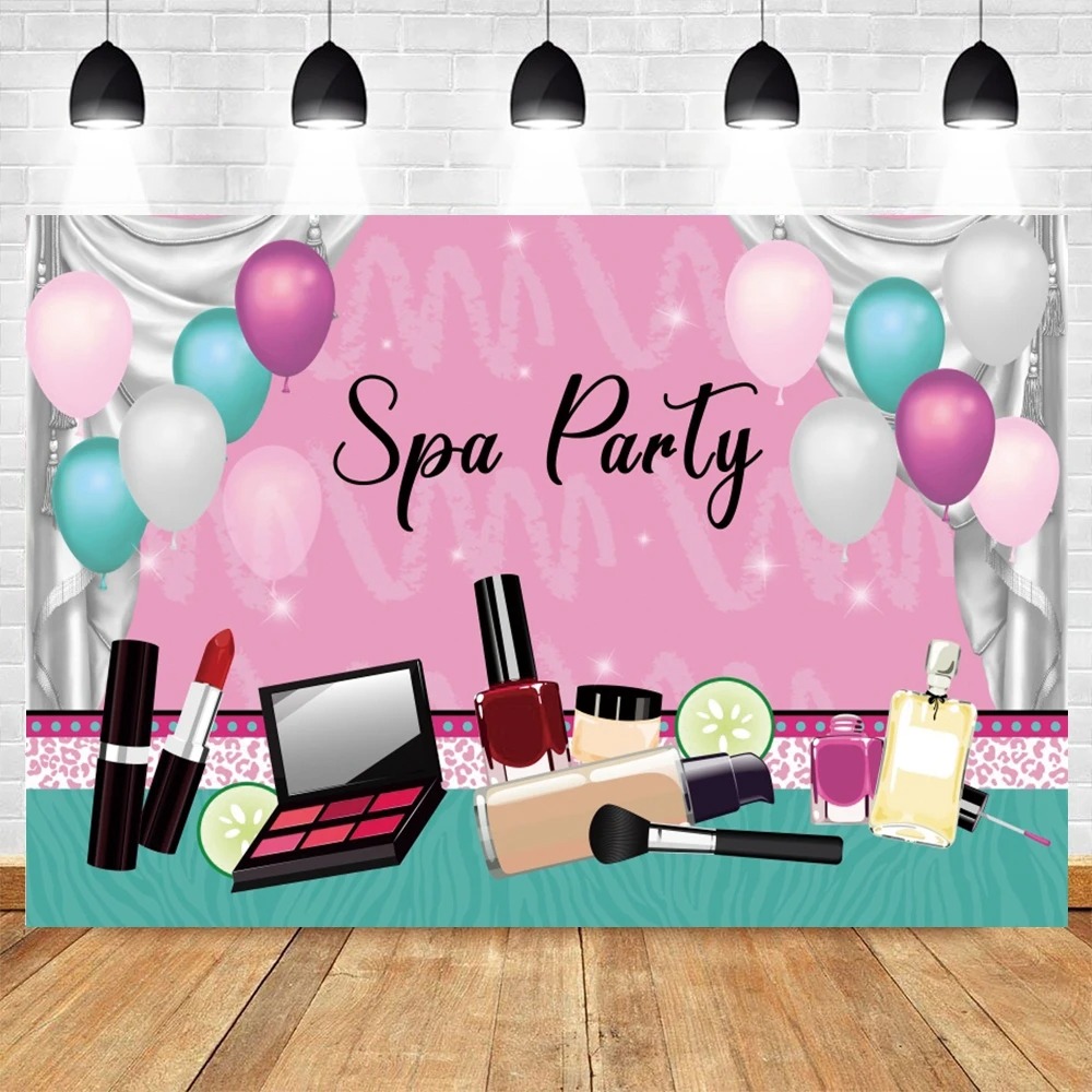 Spa Party Themed Backdrop for  - Beauty Makeup Background 评论和价格