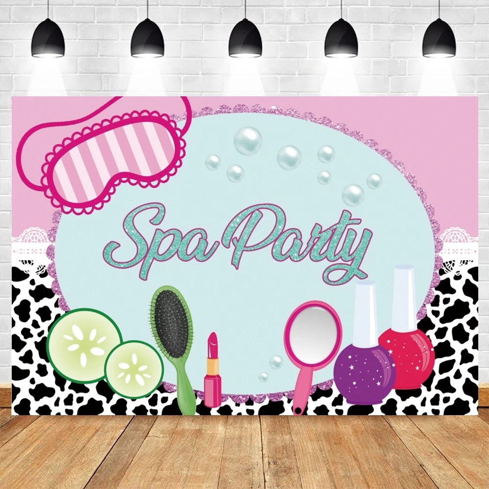Spa Party Themed Backdrop for  - Beauty Makeup Background 评论和价格