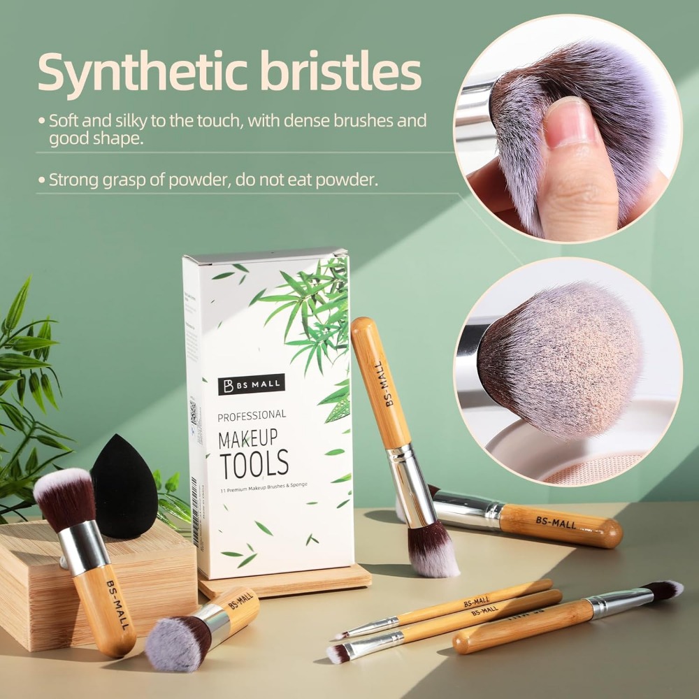 BS-MALL Makeup Brush Set 11Pcs - Blush Brush Kabuki 评论和价格