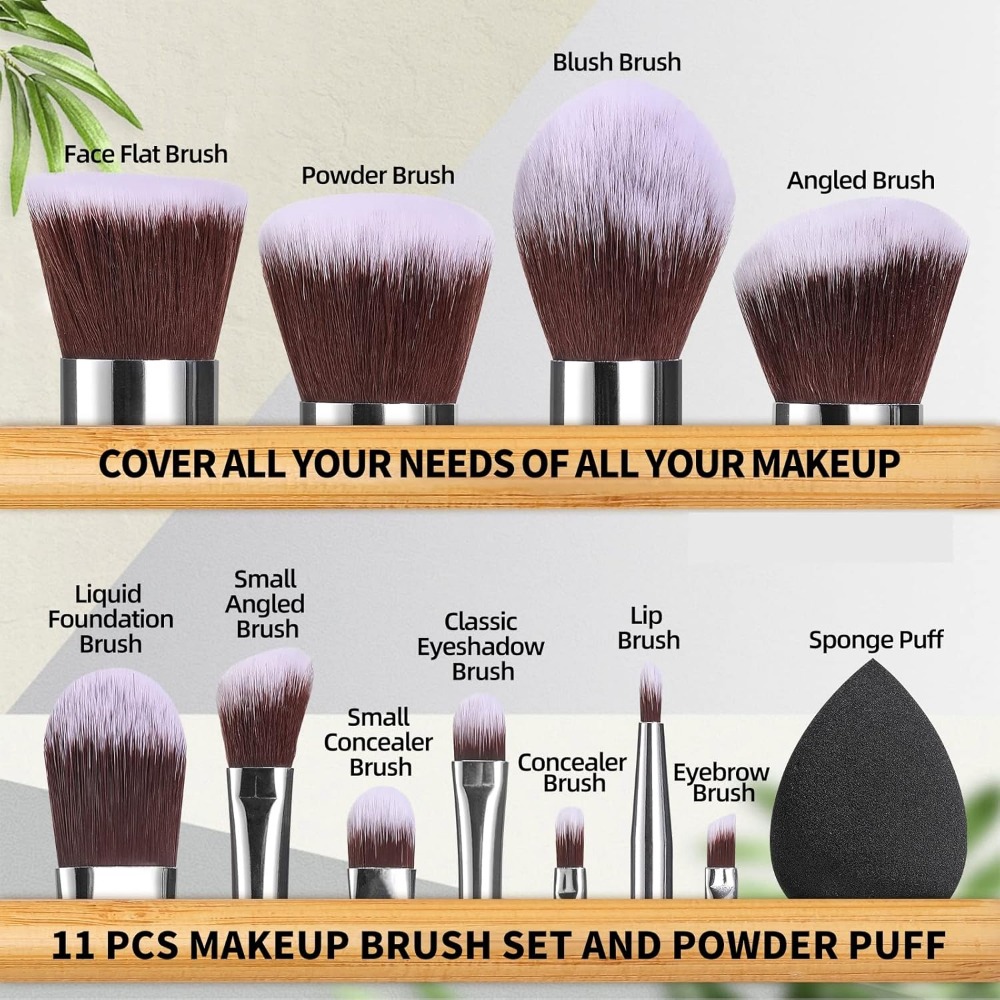 BS-MALL Makeup Brush Set 11Pcs - Blush Brush Kabuki 评论和价格