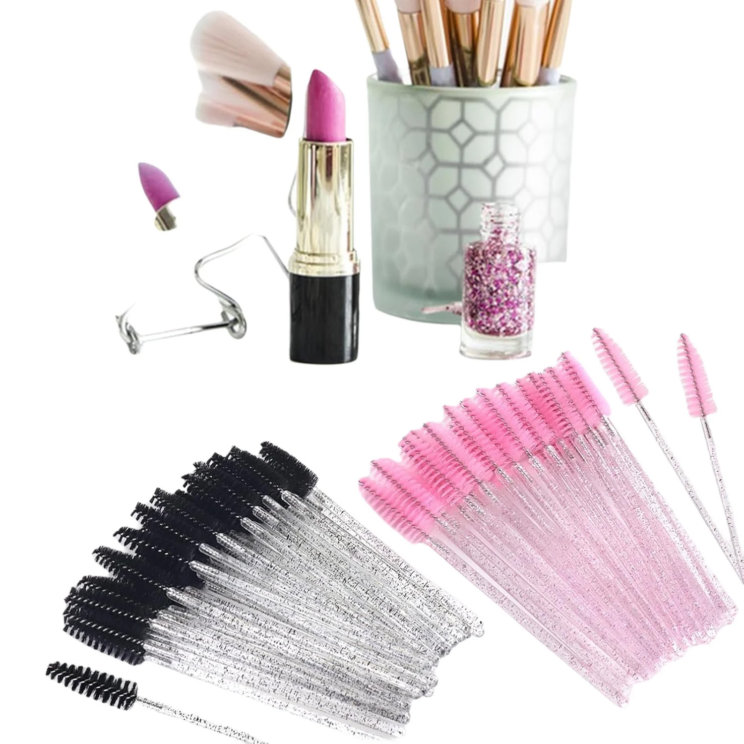 500pcs Eyelash Brushes Wands f - Beauty Makeup Background 评论和价格
