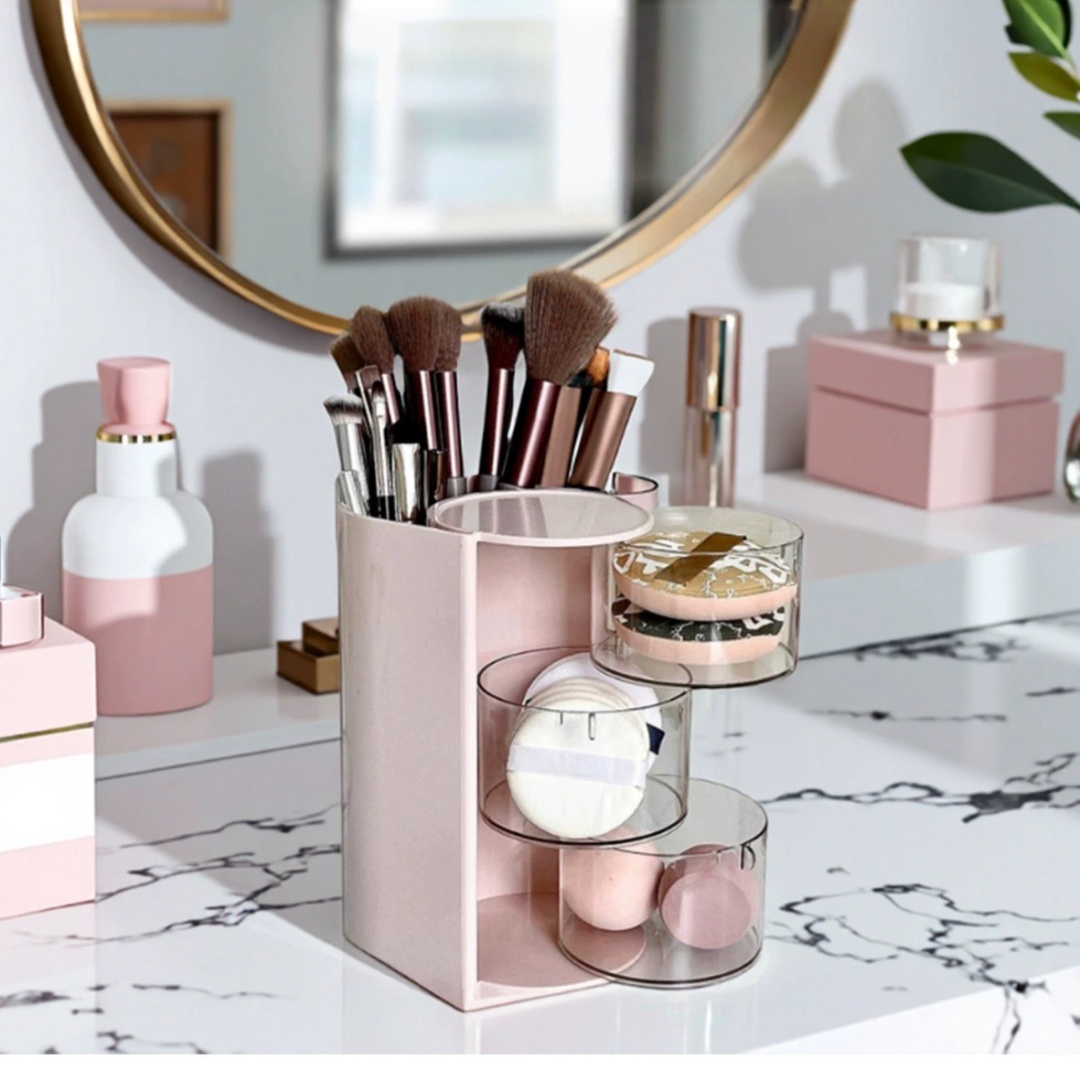 Rotating Cosmetic Storage Box, - Blush Brush Kabuki 评论和价格