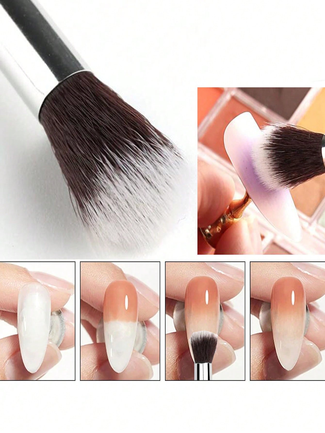 2Pcs Ombre Nail Art Brush Set  - Beauty Makeup Background 评论和价格