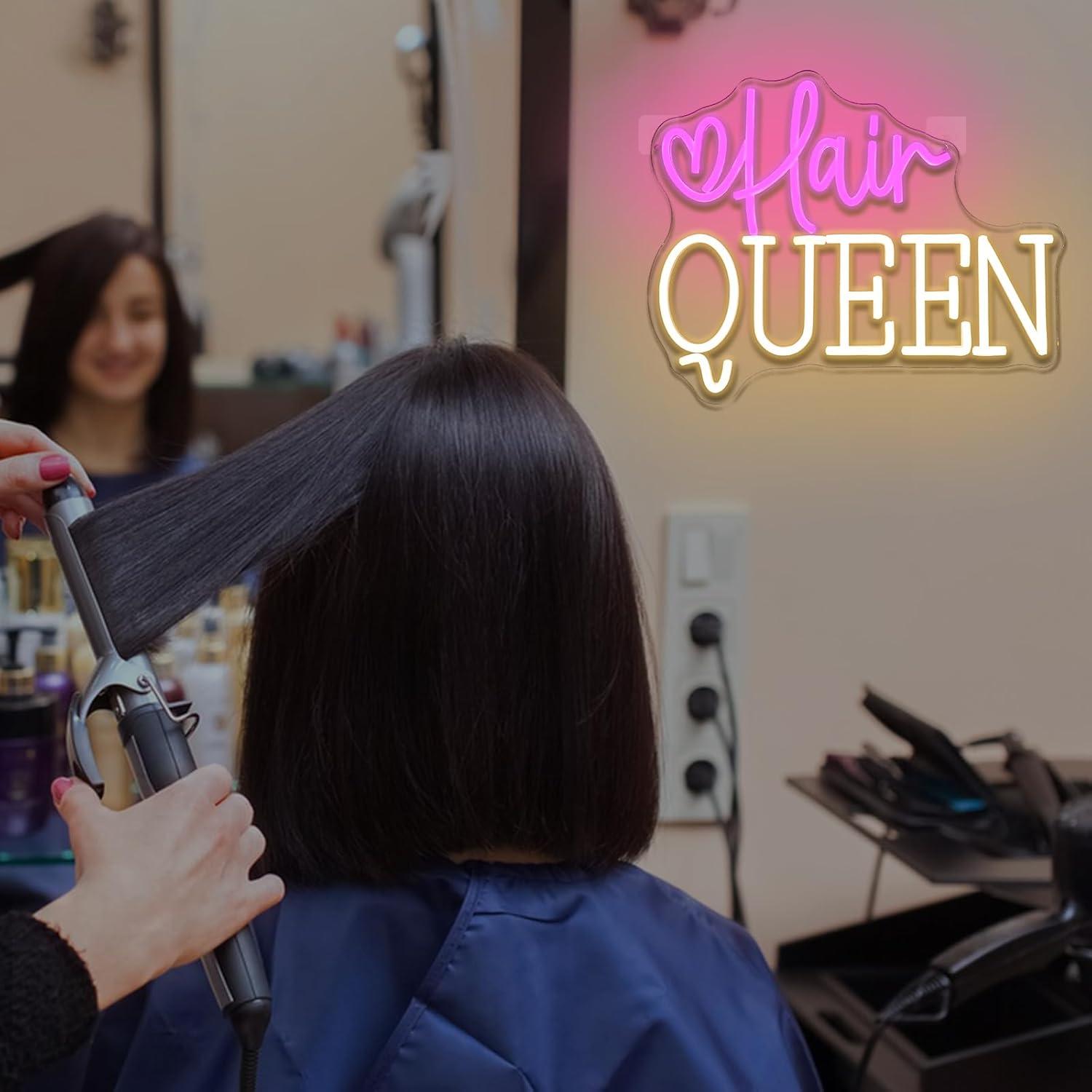 Hair Queen Neon Sign Dimmable  - Beauty Makeup Store 评论和价格