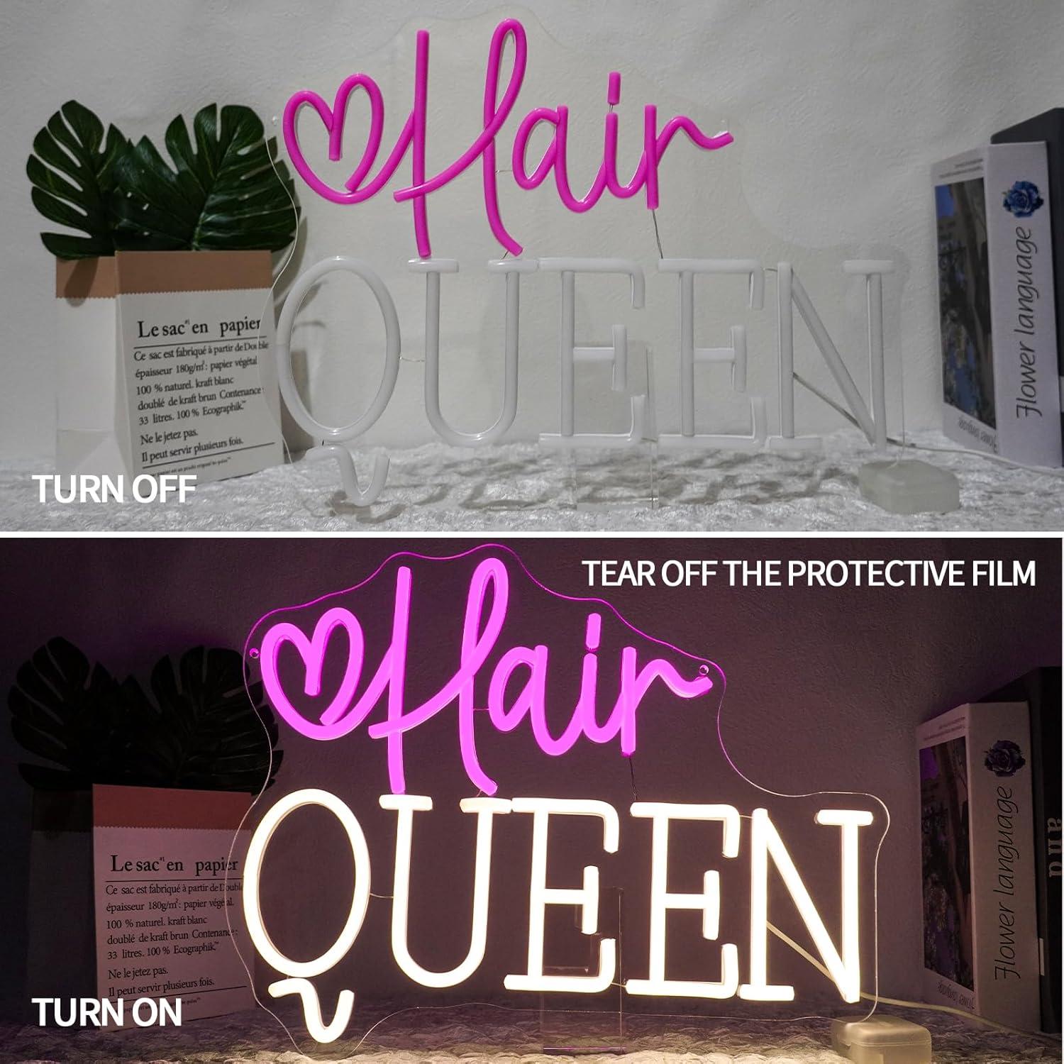 Hair Queen Neon Sign Dimmable  - Beauty Makeup Store 评论和价格