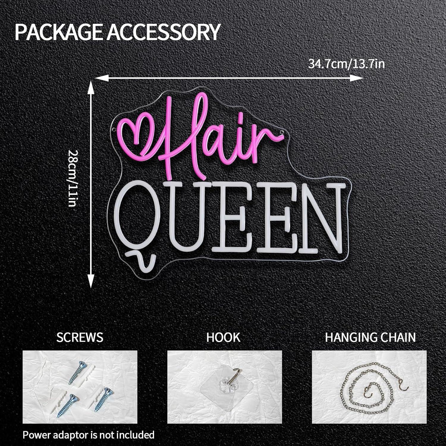 Hair Queen Neon Sign Dimmable  - Beauty Makeup Store 评论和价格