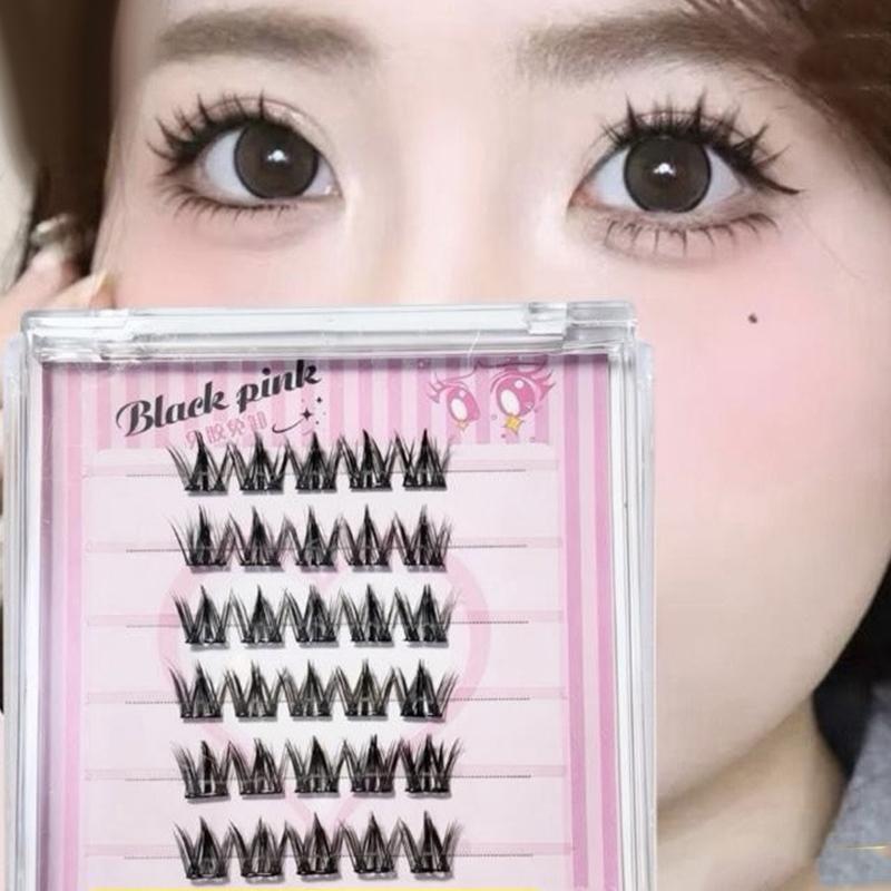 6 Rows Diy Segmented False Eye - False Eyelashes Natural 评论和价格