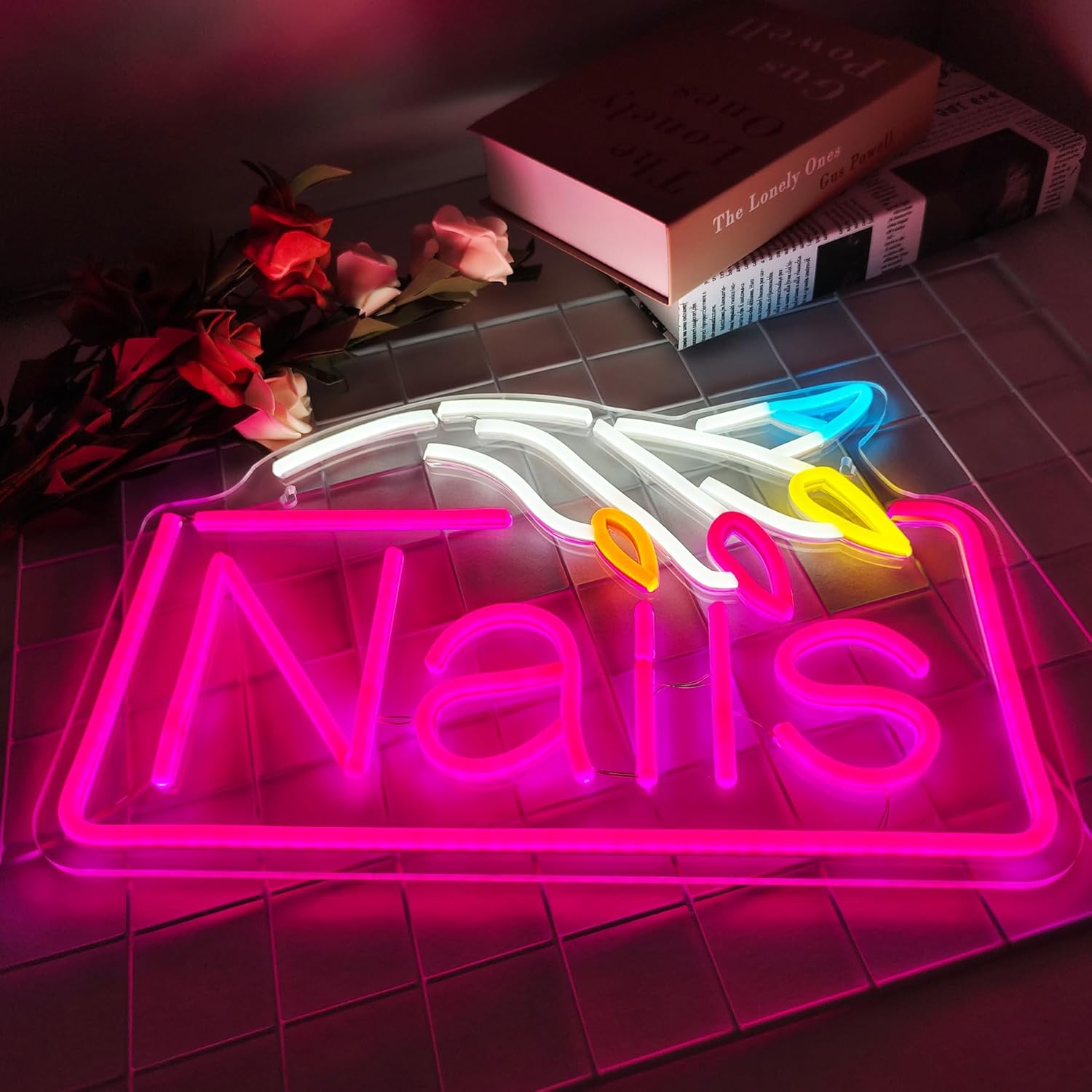 Nails Neon Sign  Business Wall - Beauty Makeup Store 评论和价格