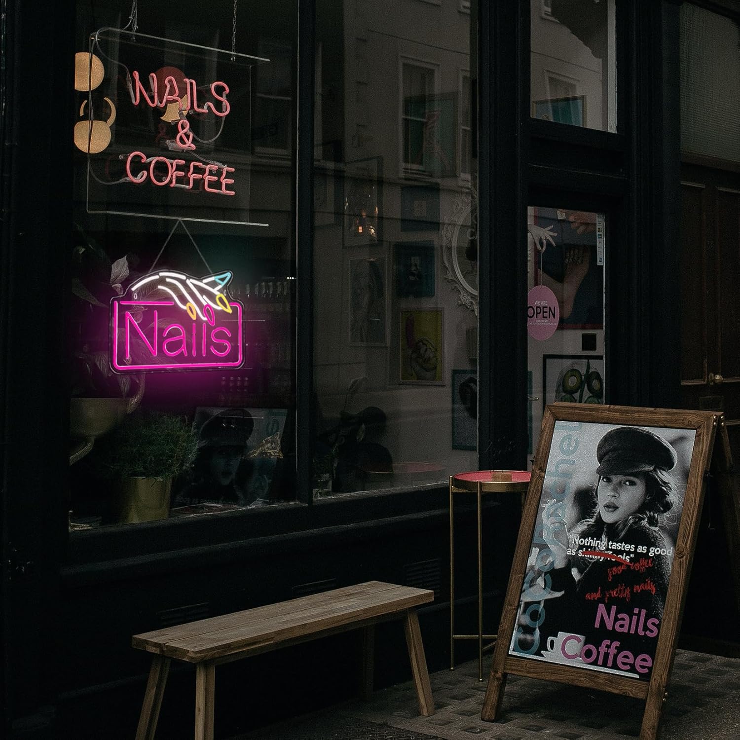 Nails Neon Sign  Business Wall - Beauty Makeup Store 评论和价格