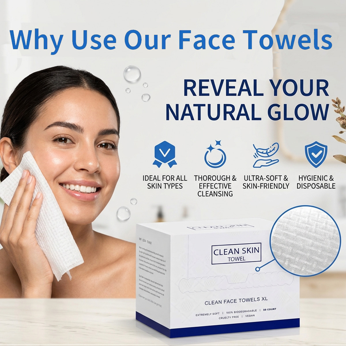 50Pcs/Box Disposable Face Towe - Kiss Beauty Makeup Remover 评论和价格