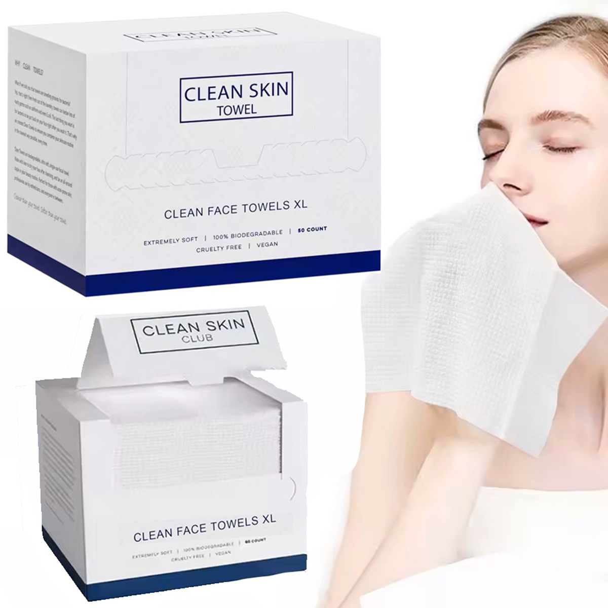 50Pcs/Box Disposable Face Towe - Kiss Beauty Makeup Remover 评论和价格